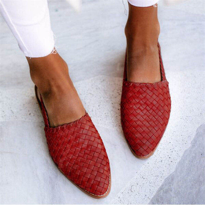 Chic Geflochtene Slingback Ballerinas aus Veganem Leder