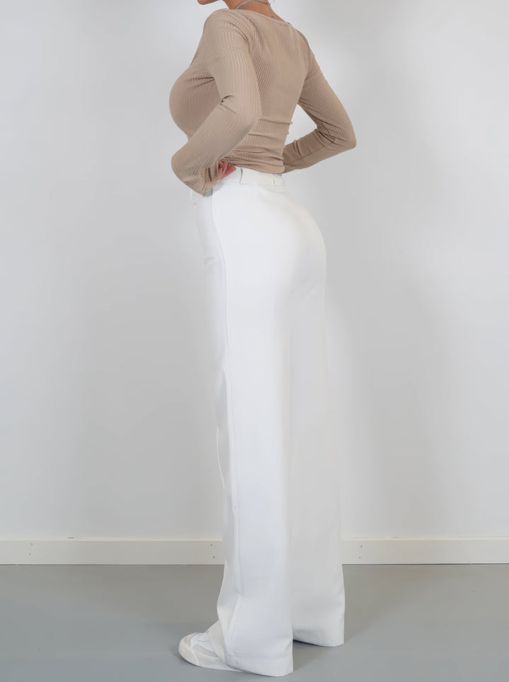 Damen High-Waist Hose mit geradem Bein – Eleganter Business Look