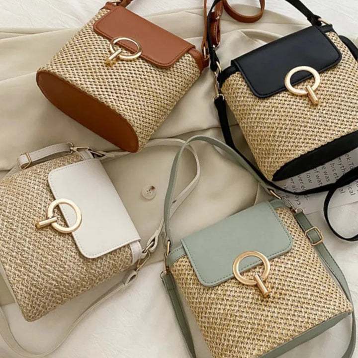 Grande sac de plage en cuir végan – Fait main & Élégant