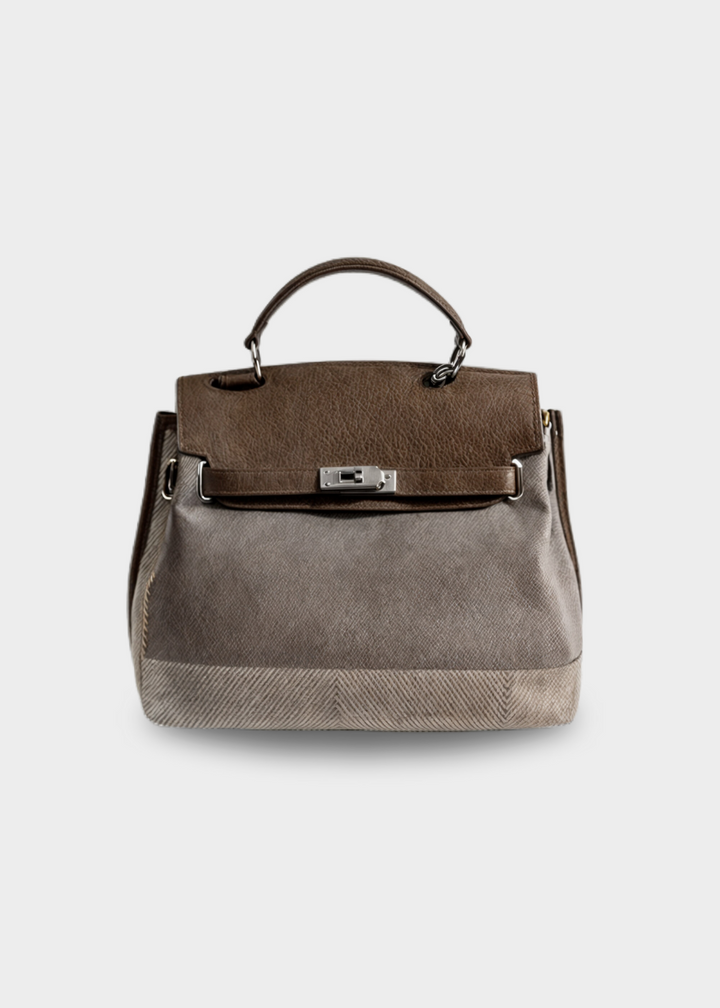 Große Canvas Tasche Damen – Vegane Leder Shopper mit Reißverschluss