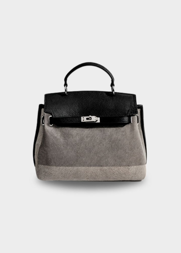 Große Canvas Tasche Damen – Vegane Leder Shopper mit Reißverschluss