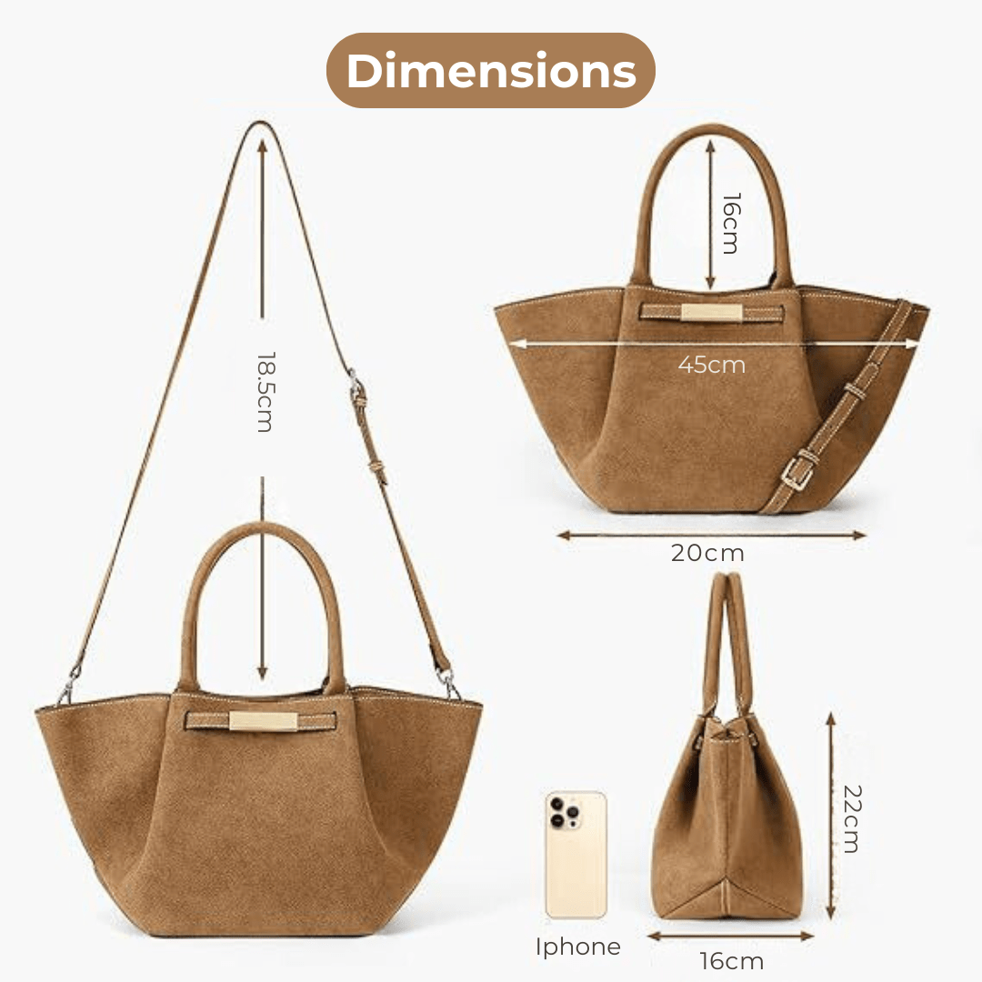 Sac de plage pour femmes en suède vegan – Grand sac fourre-tout d'été marron