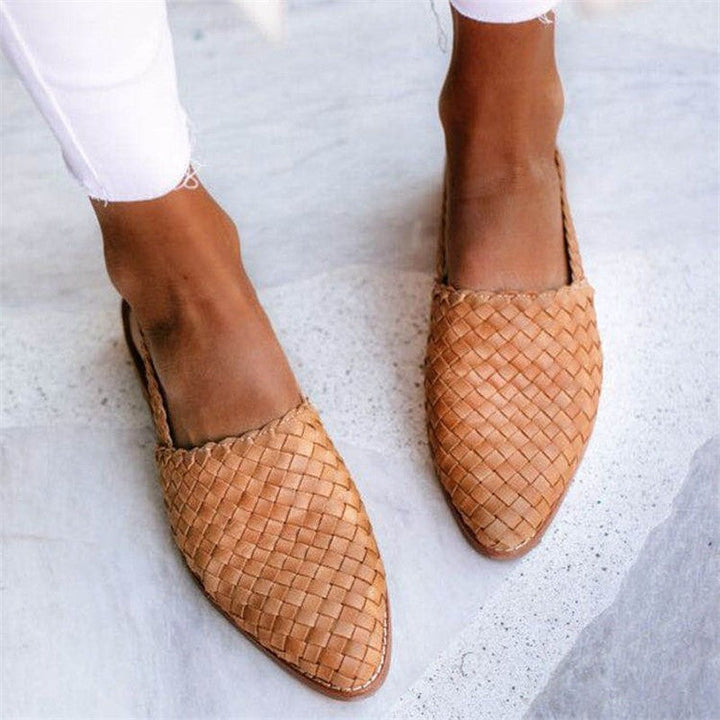 Chic Geflochtene Slingback Ballerinas aus Veganem Leder