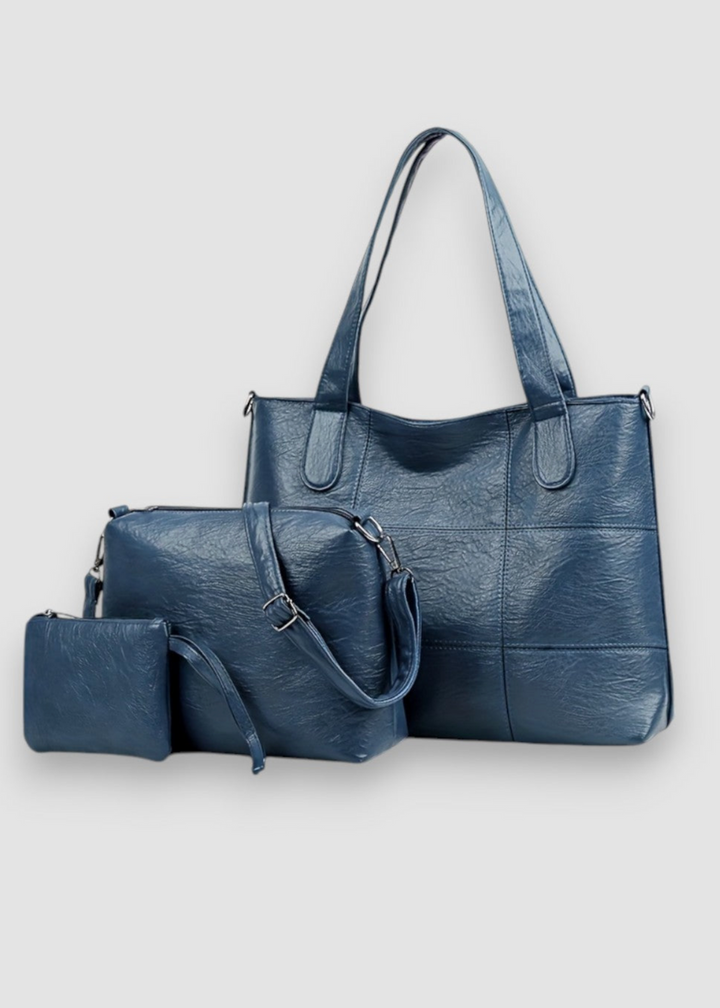 3-Teiliges Damen Taschenset aus Veganem Leder – Stilvoll & Alltagstauglich