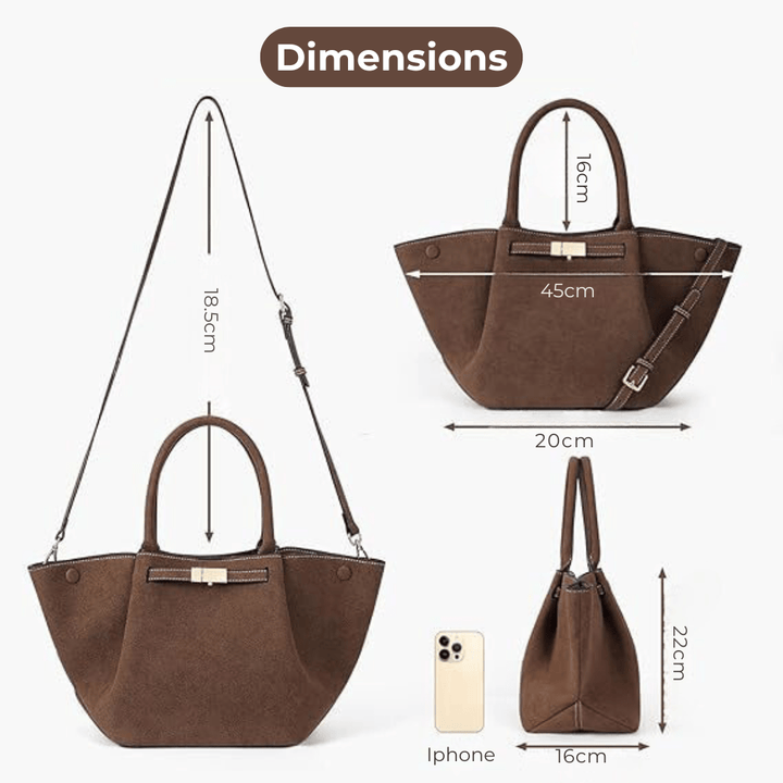 Sac de plage pour femmes en suède vegan – Grand sac fourre-tout d'été marron