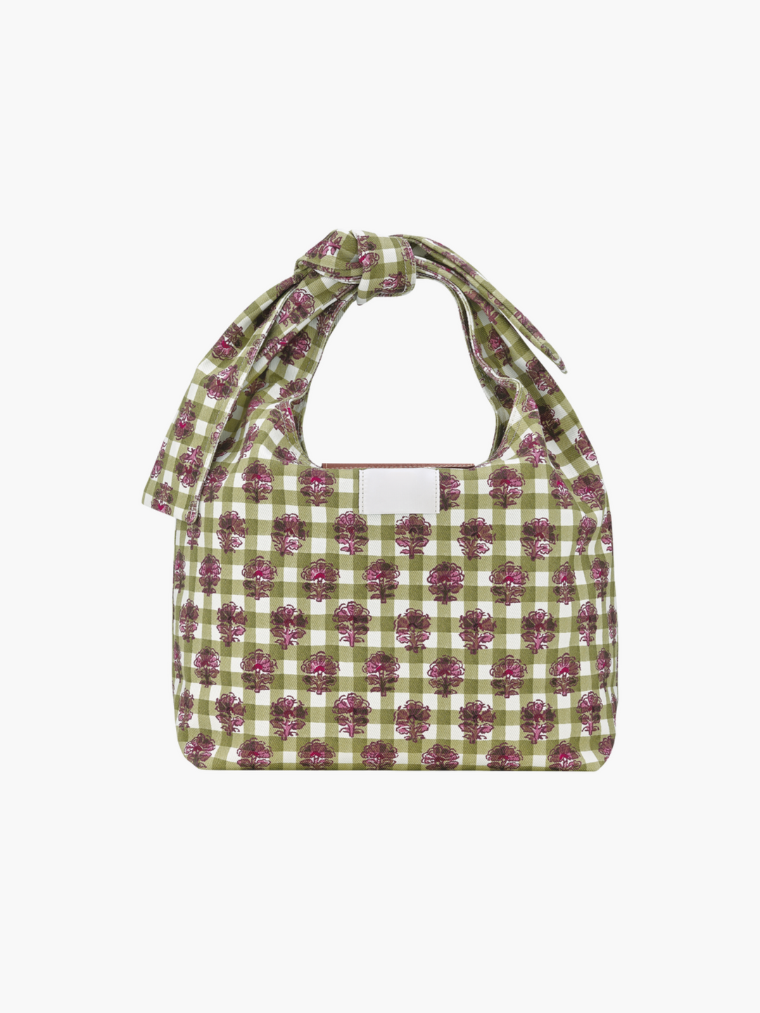 Sac à bandoulière à carreaux pour femmes avec poignée nouée