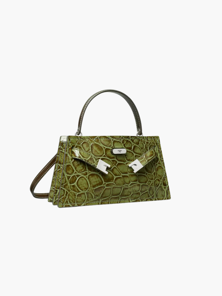 Sac en cuir vegan à embossage crocodile luxueux - Grand sac à bandoulière pour femmes