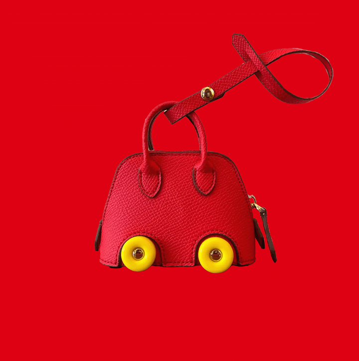 Mini porte-clés de luxe en cuir vegan – Accessoire à la mode