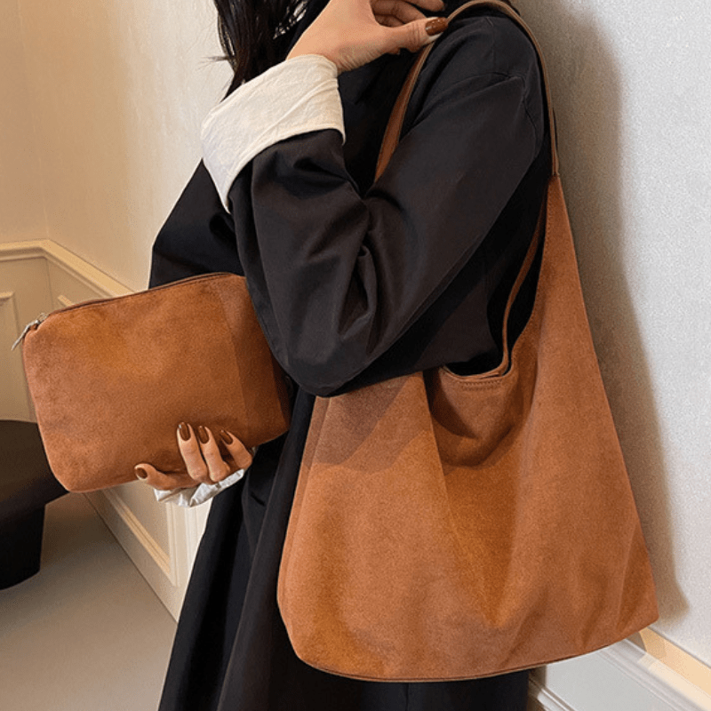 Sac de plage en cuir vegan – Grande sac d'été avec poignées en corde