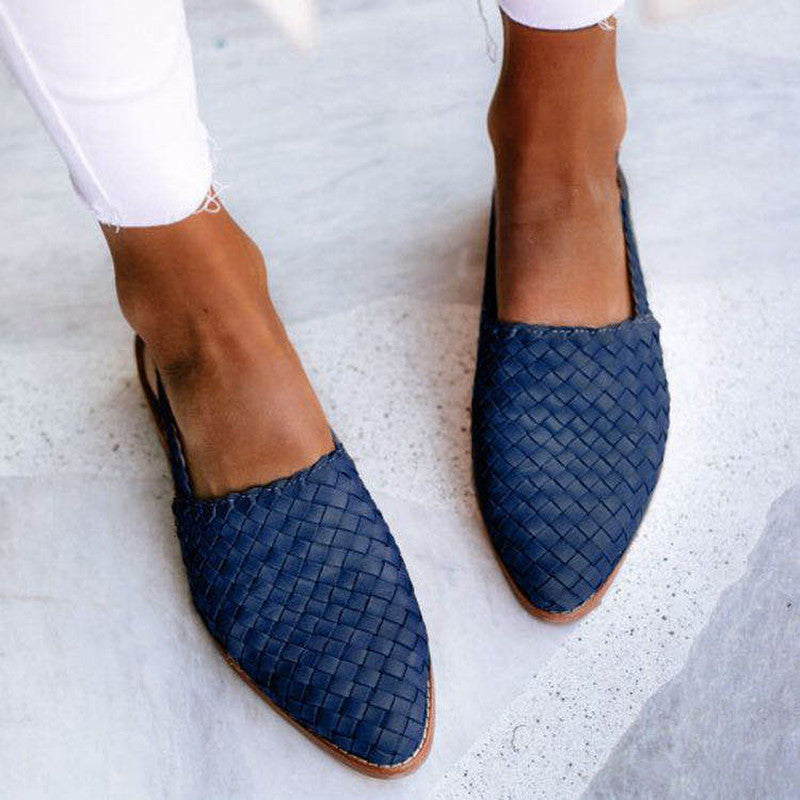 Chic Geflochtene Slingback Ballerinas aus Veganem Leder