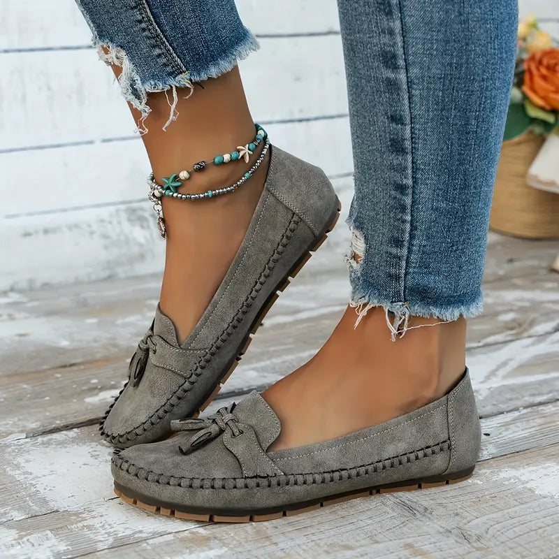 Chaussons pour femmes en cuir végan avec doublure douce – Mocassins élégants pour tous les jours