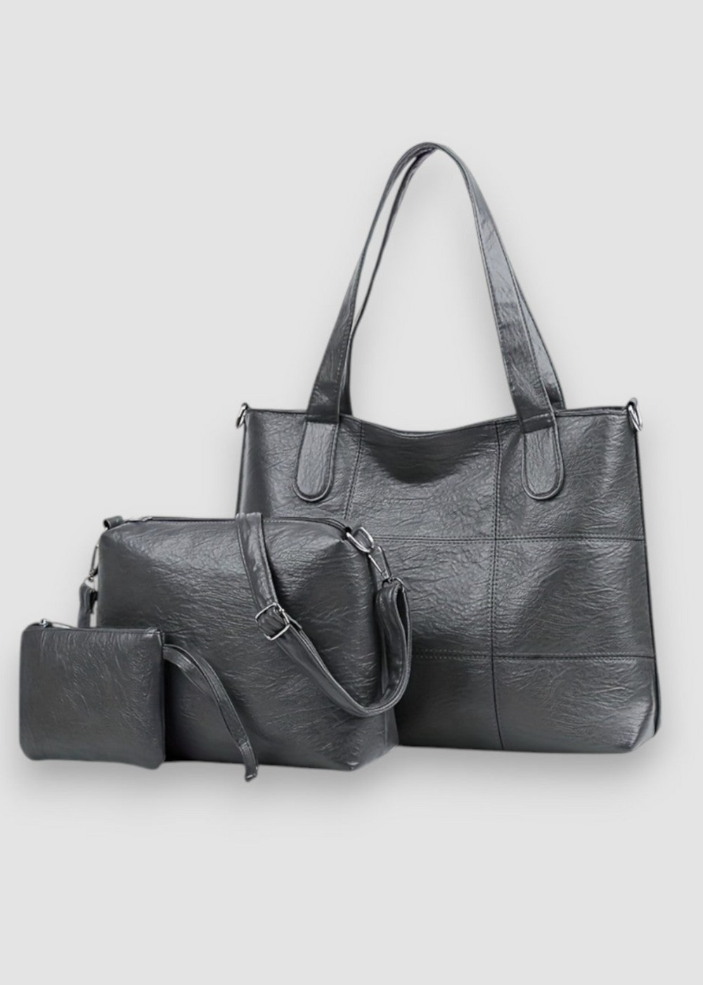 3-Teiliges Damen Taschenset aus Veganem Leder – Stilvoll & Alltagstauglich