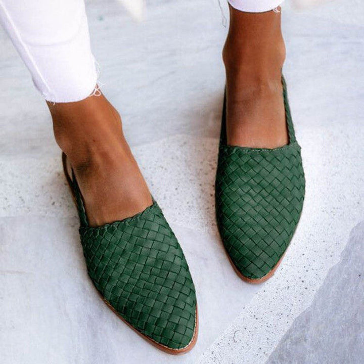 Chic Geflochtene Slingback Ballerinas aus Veganem Leder