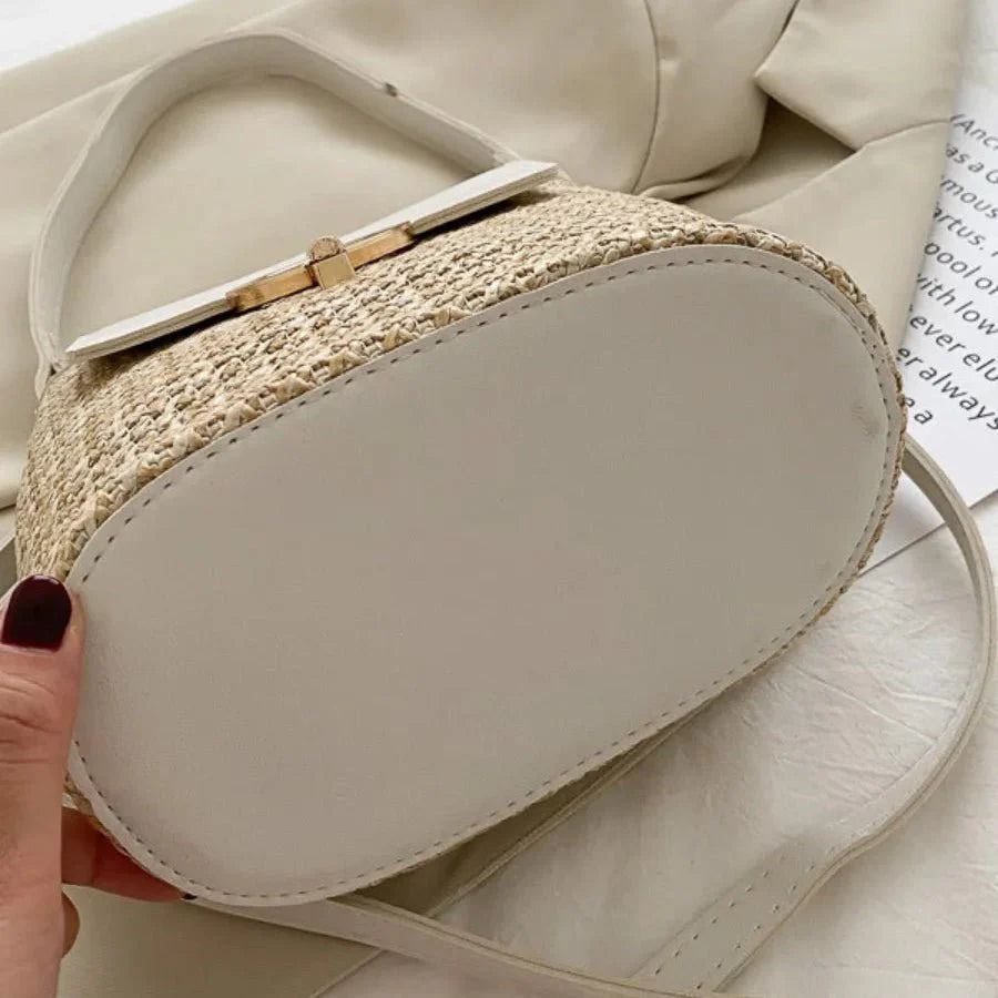 Grande sac de plage en cuir végan – Fait main & Élégant