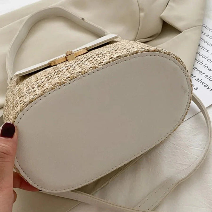 Grande sac de plage en cuir végan – Fait main & Élégant