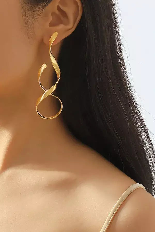 Women's stainless steel earrings with elegant teardrop shape