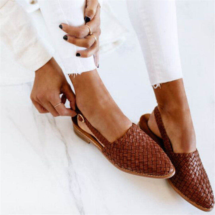 Chic Geflochtene Slingback Ballerinas aus Veganem Leder