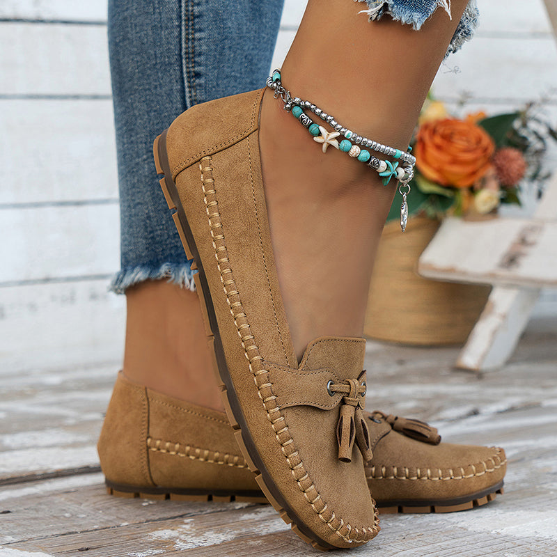 Chaussons pour femmes en cuir végan avec doublure douce – Mocassins élégants pour tous les jours