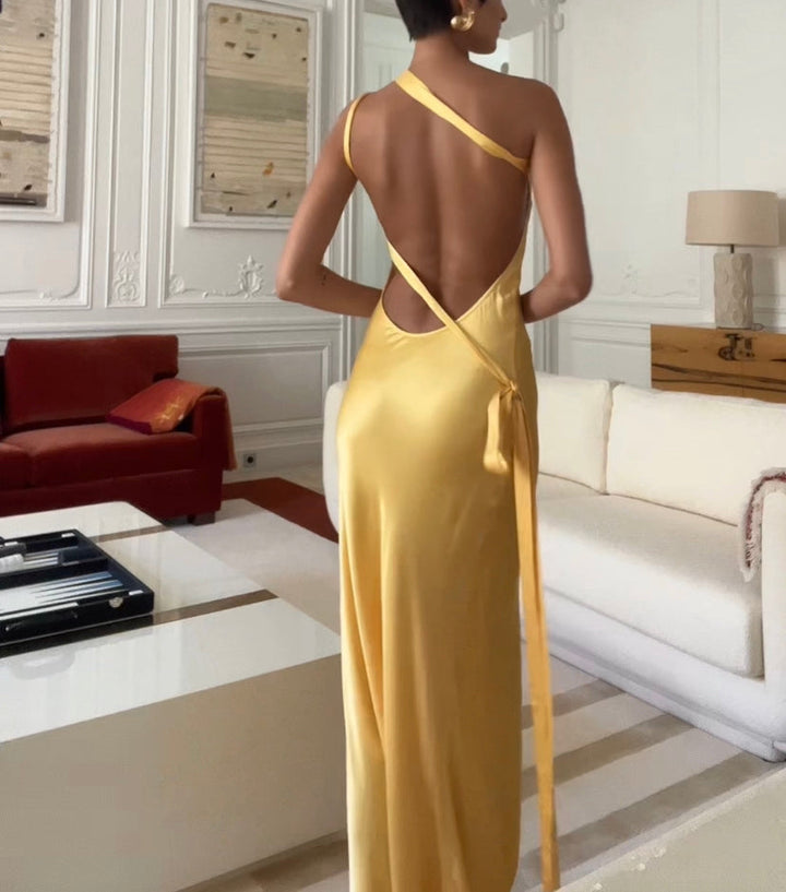 Off-Shoulder Maxi Dress Women Lacing – Elegant Evening Dress Summer