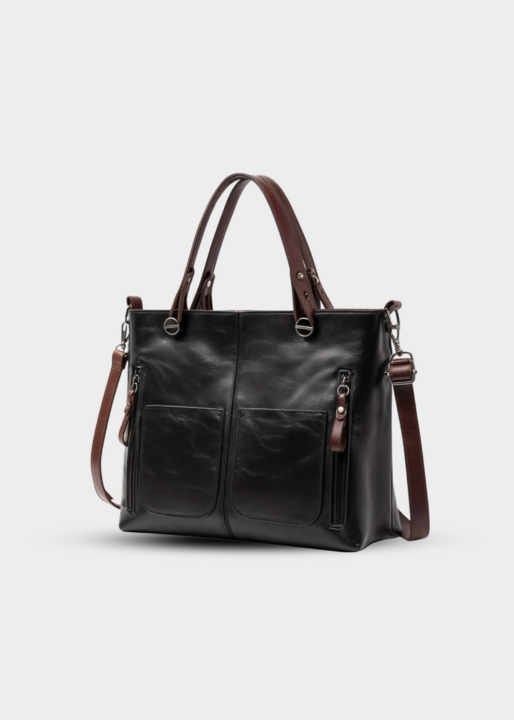 Vegane Handtasche Damen – Mittelgroße Schultertasche mit Henkeln
