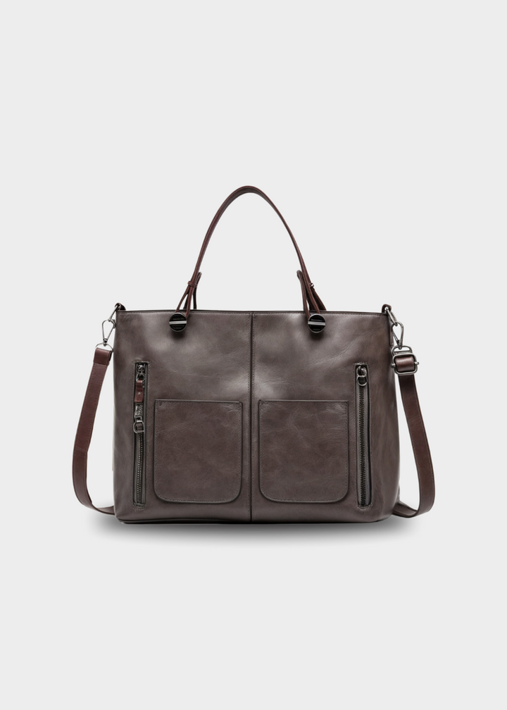 Vegane Handtasche Damen – Mittelgroße Schultertasche mit Henkeln