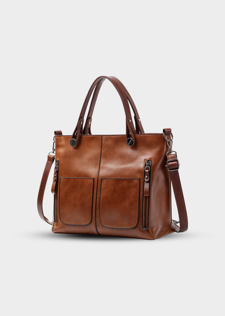 Vegane Handtasche Damen – Mittelgroße Schultertasche mit Henkeln