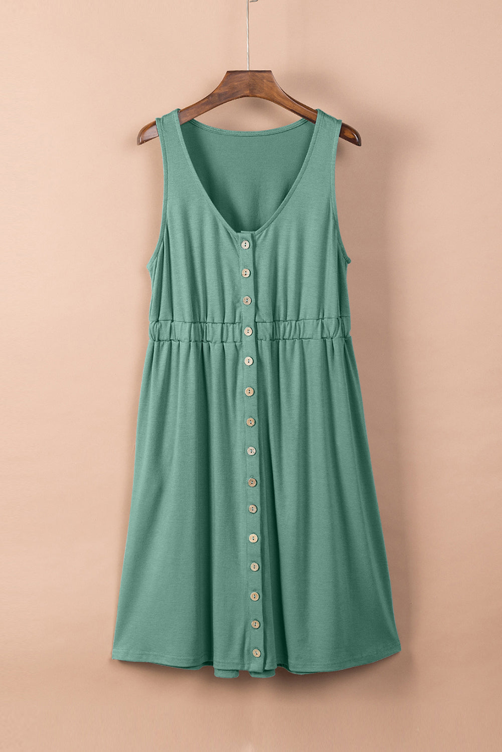 Sleeveless Mini Dress – Modal, High Waist & Draped Detail
