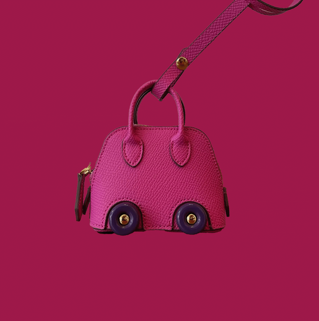 Mini porte-clés de luxe en cuir vegan – Accessoire à la mode