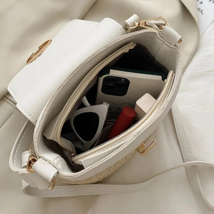 Grande sac de plage en cuir végan – Fait main & Élégant