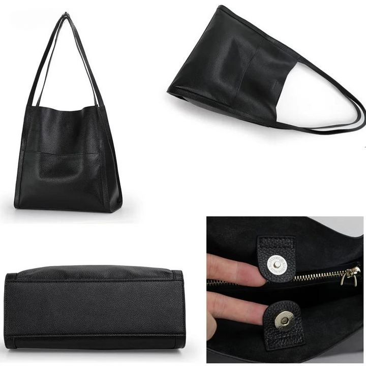 Damenhandtasche aus Veganes Leder – Klassische Schultertasche für Alltag & Büro