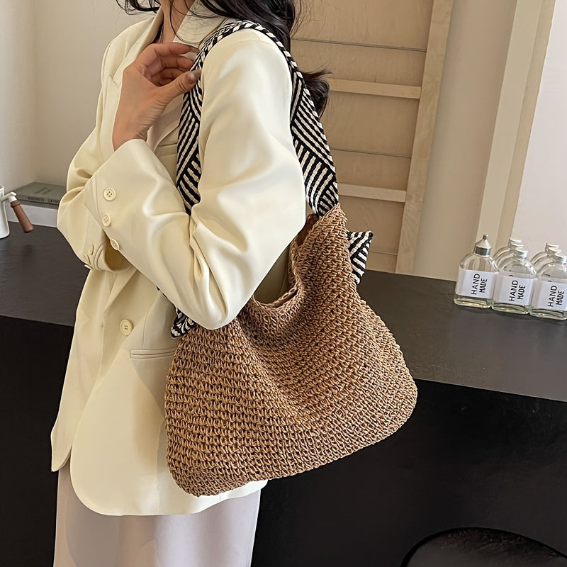 Sac de plage vegan tissé à la main – Sac d'été boho pour femmes