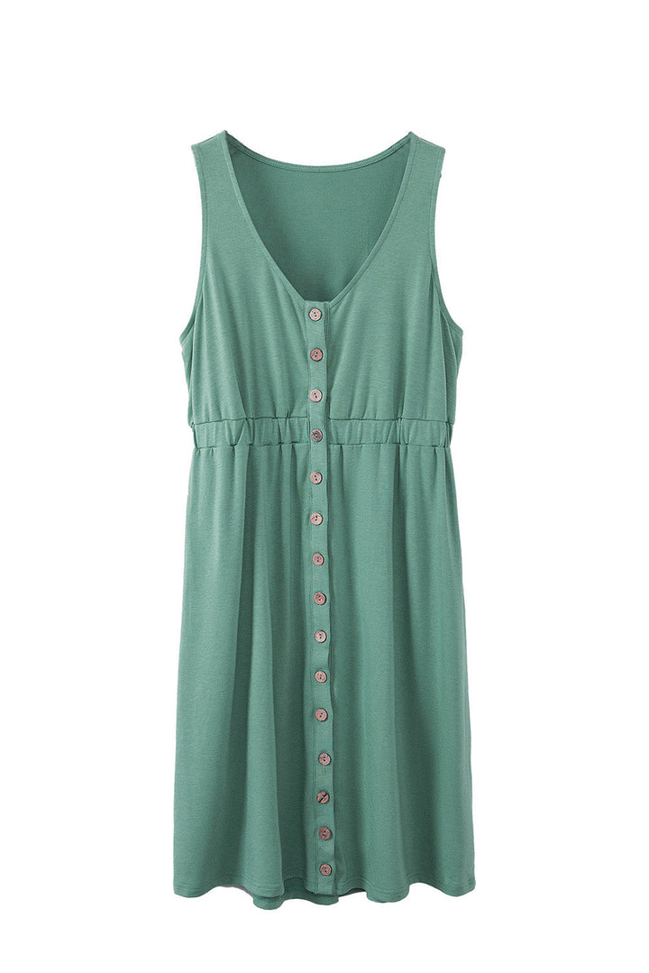 Sleeveless Mini Dress – Modal, High Waist & Draped Detail