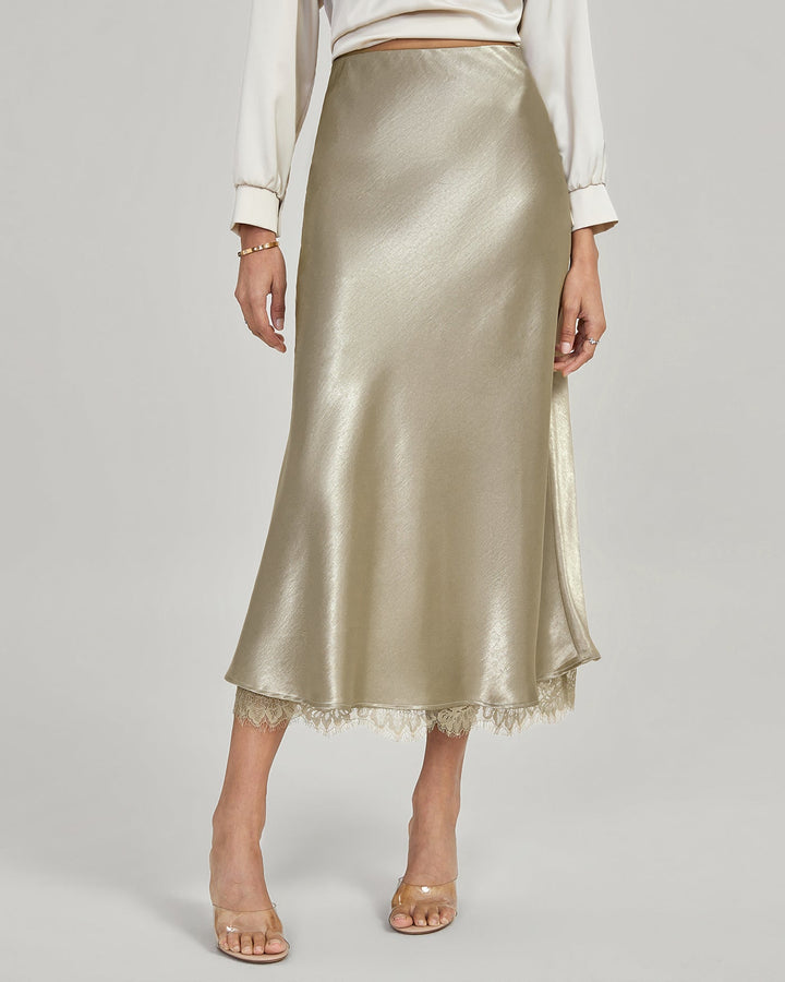 Aly | Women's Long Skirt - Flattering A-Line with Elastic Waist