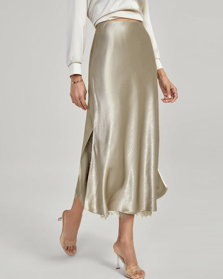 Aly | Women's Long Skirt - Flattering A-Line with Elastic Waist