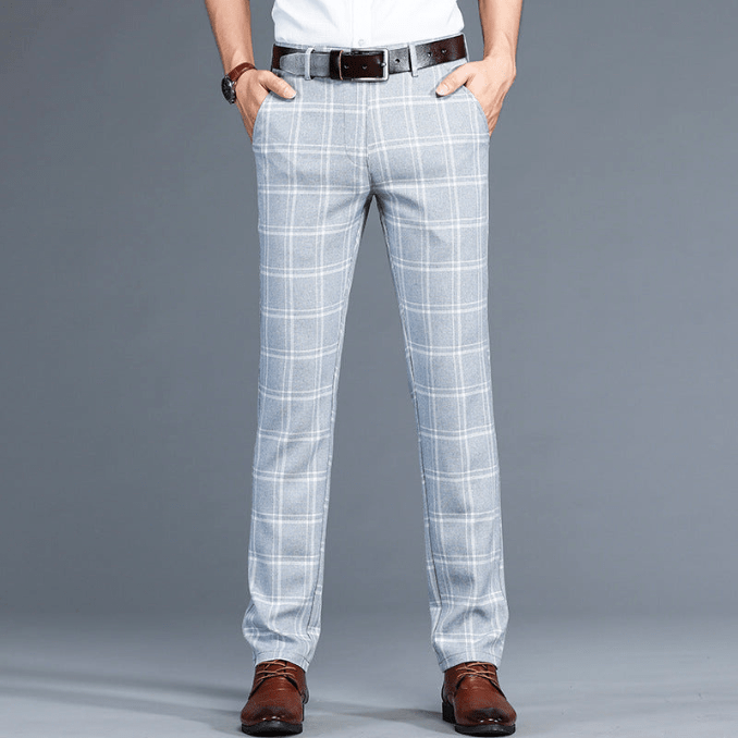 Bequeme Karierte Herrenhose mit Klassischem Karomuster für Jeden Anlass