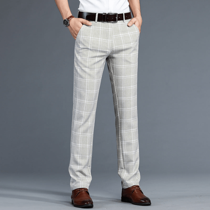 Bequeme Karierte Herrenhose mit Klassischem Karomuster für Jeden Anlass