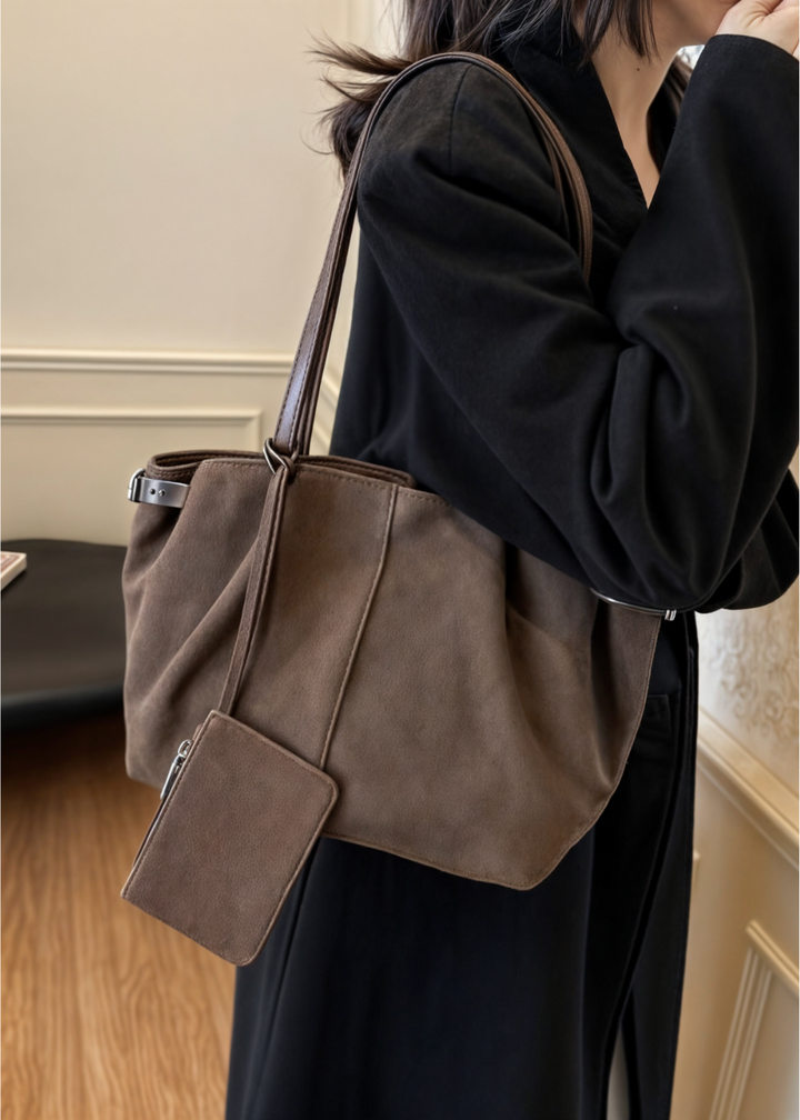 Handtasche Damen – Große Schultertasche mit Reißverschluss