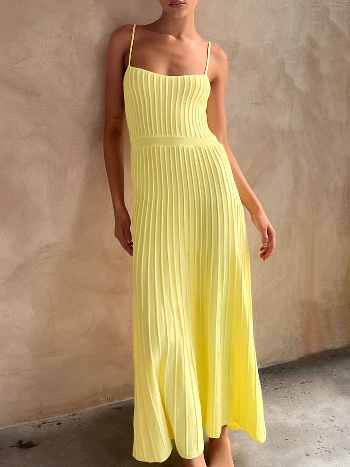 Ribbed knit midi dress – Sleeveless summer dress