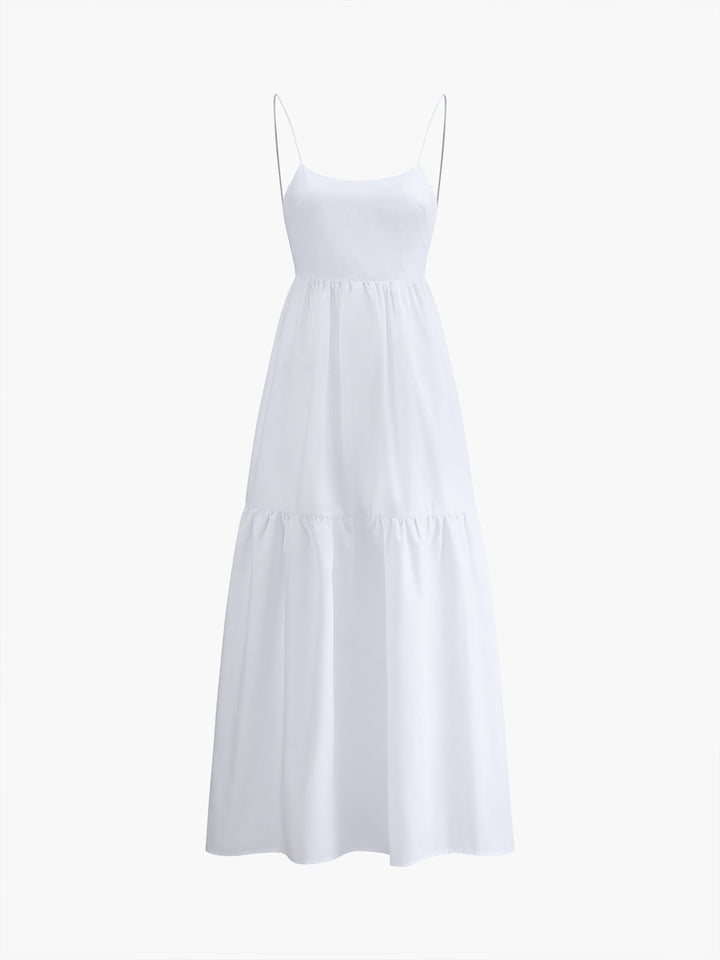 Elegant Backless Maxi Dress – Sleeveless, Deep Neckline