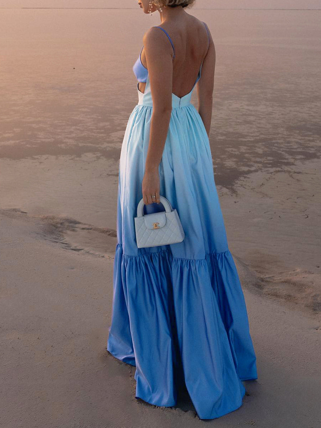 Backless Cutout Maxi Dress – Summer Dress for Wedding & Party