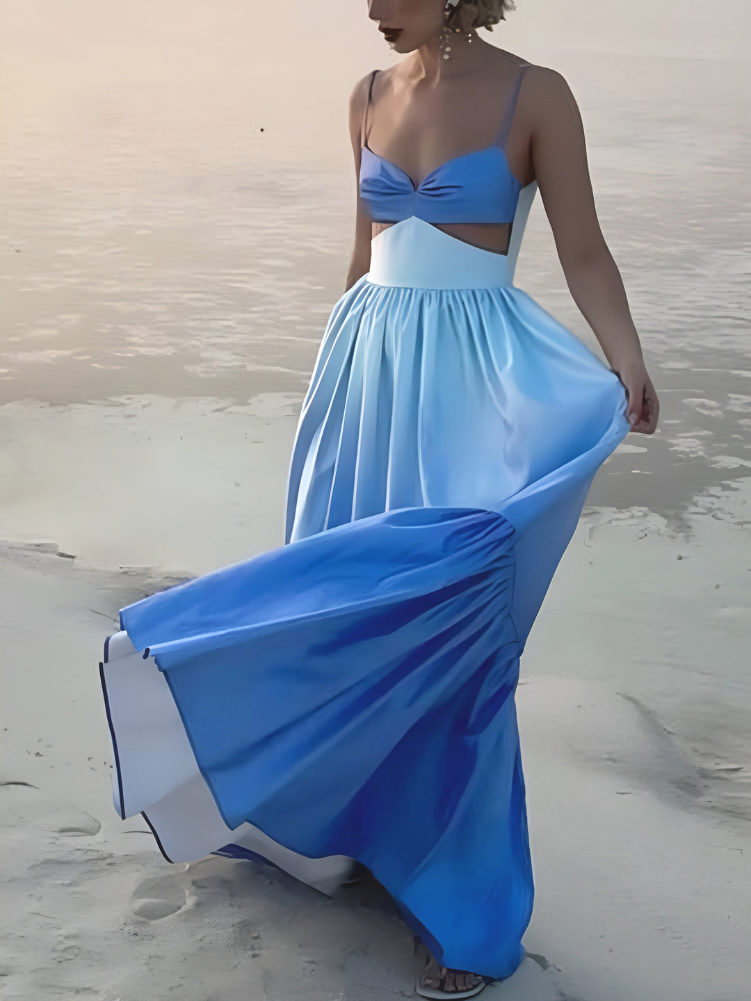 Backless Cutout Maxi Dress – Summer Dress for Wedding & Party