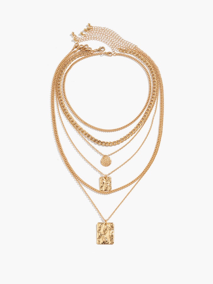 6-piece gold necklace set – adjustable multi-strand necklaces