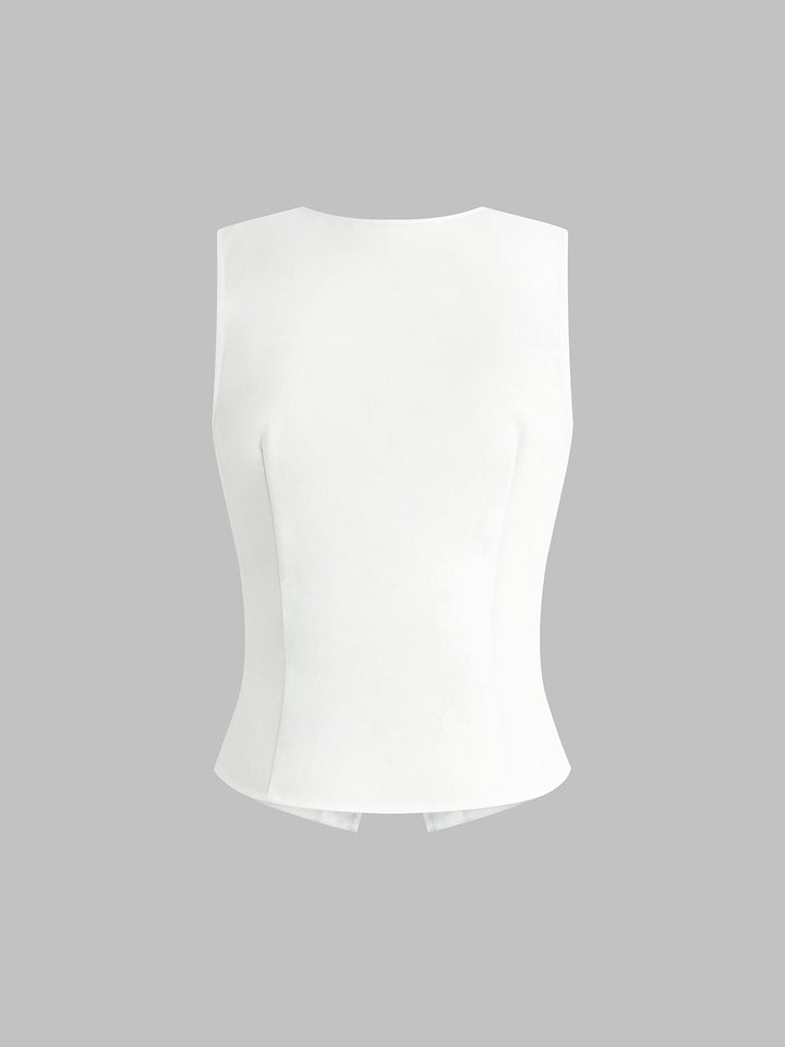 Lightweight Linen-Blend Tank Top – Breathable Summer Shirt with Button Placket