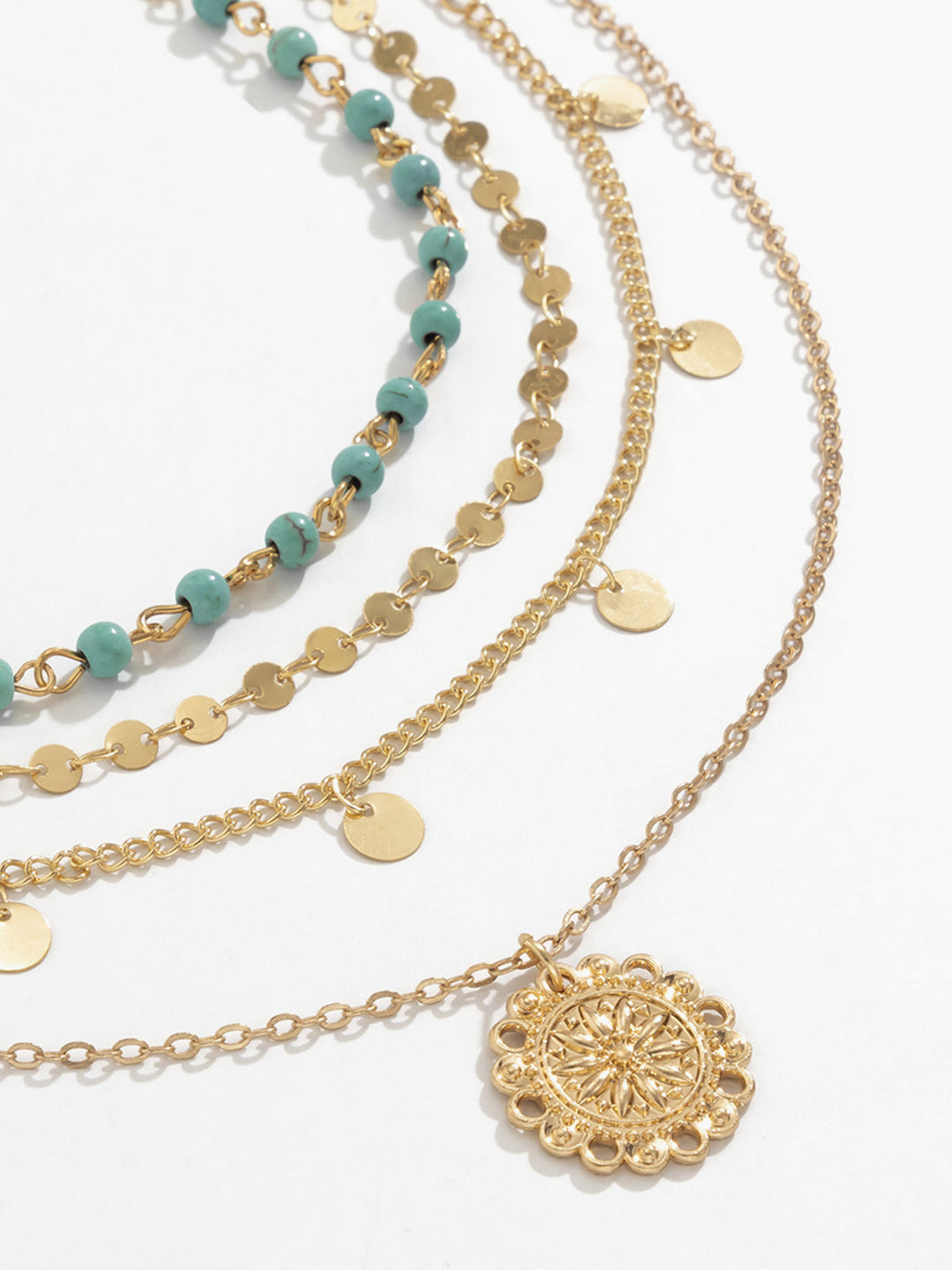 Boho Turquoise Multi-Layer Necklace – Adjustable Statement Jewelry