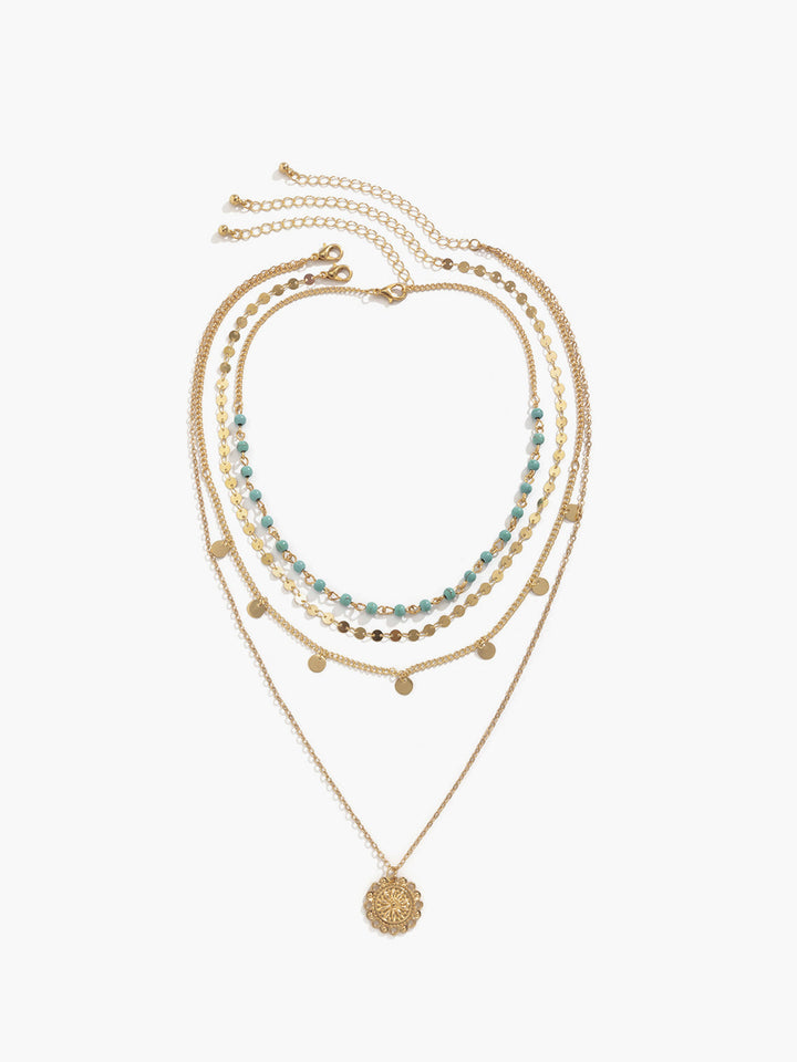 Boho Turquoise Multi-Layer Necklace – Adjustable Statement Jewelry