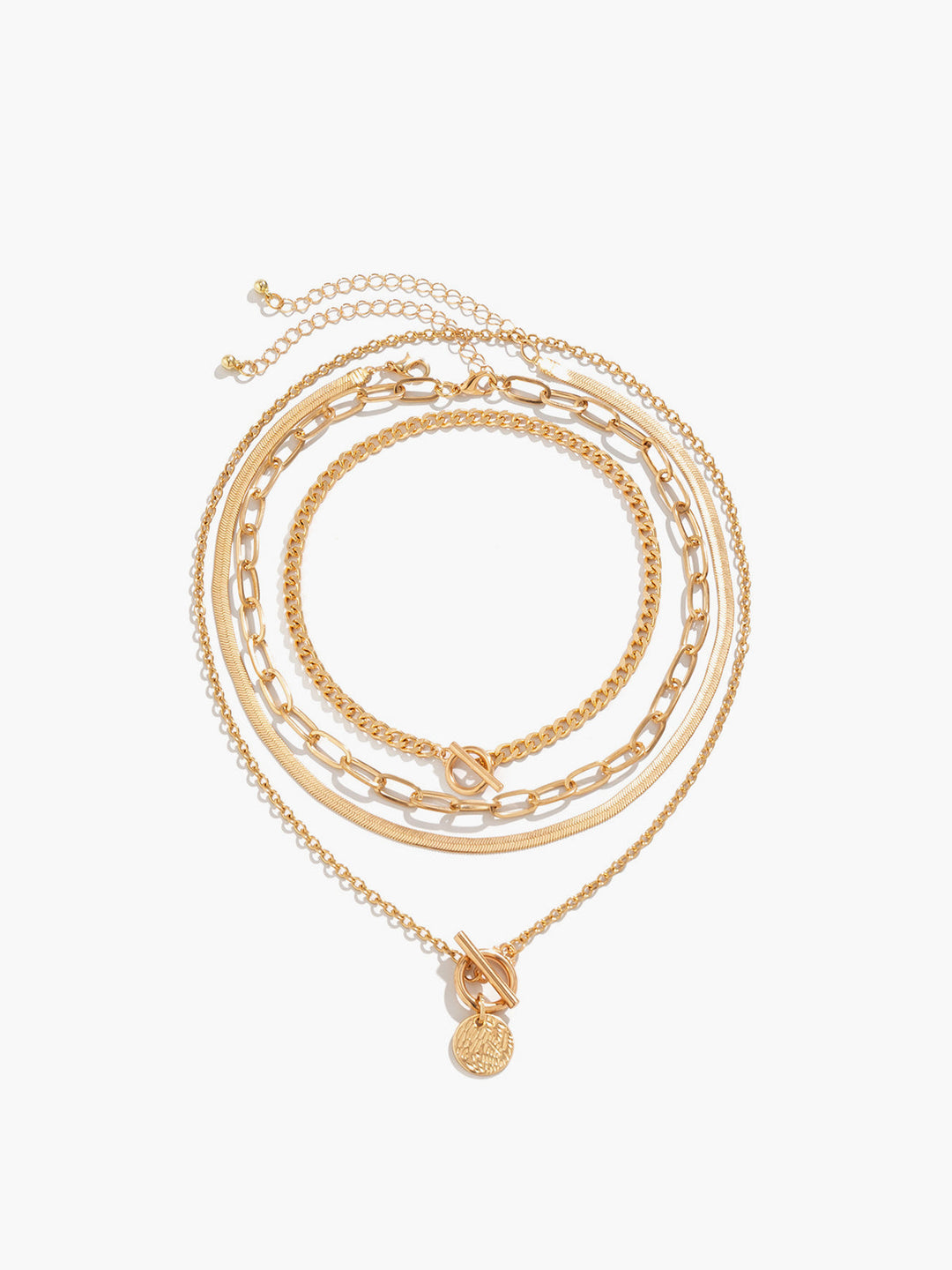4-piece chunky stacking necklace – trendy statement jewelry