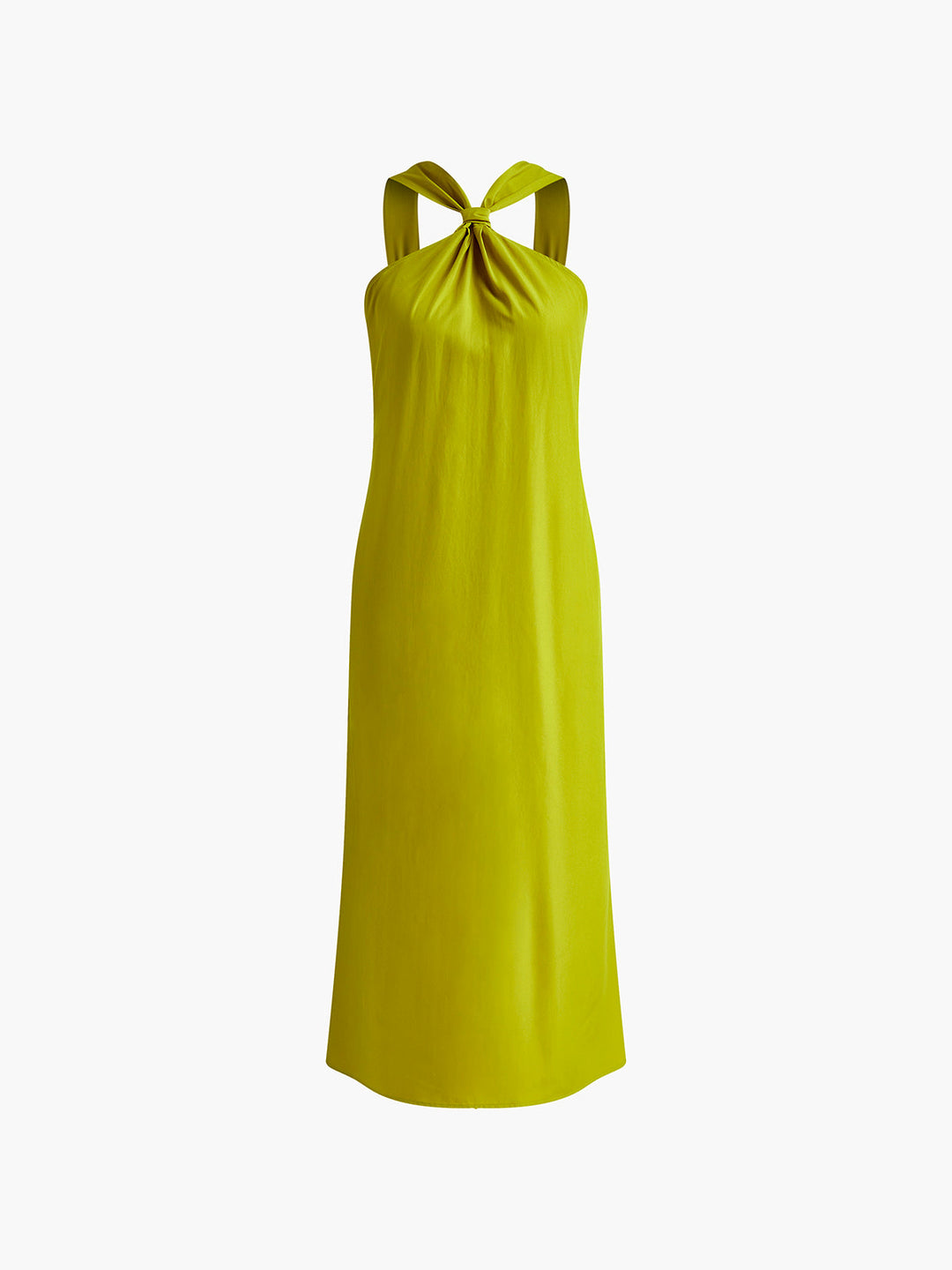 Maxi summer dress with halter neck & leg slit – elegant & airy