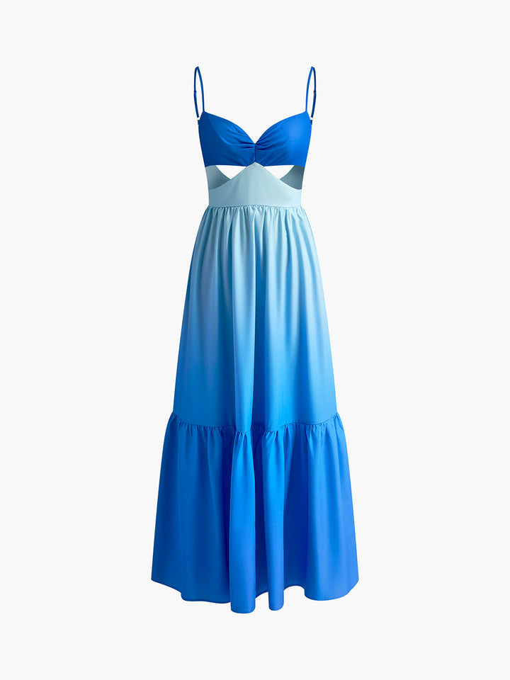 Backless Cutout Maxi Dress – Summer Dress for Wedding & Party