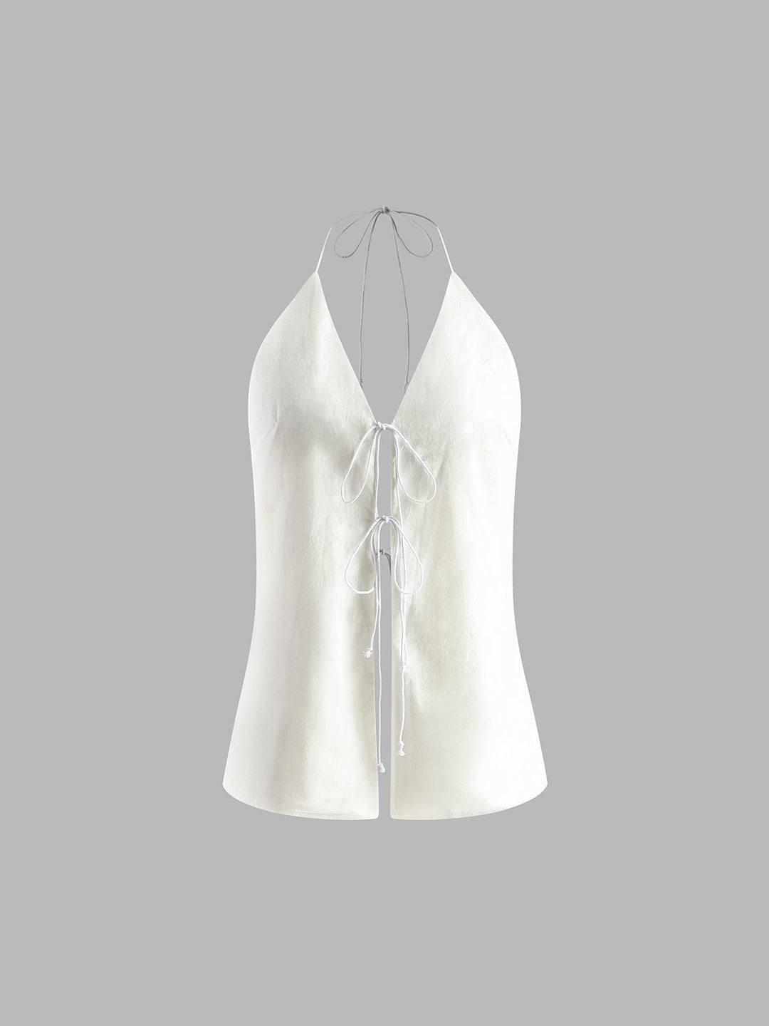 Two-piece summer set made of cotton & linen – backless & halter top