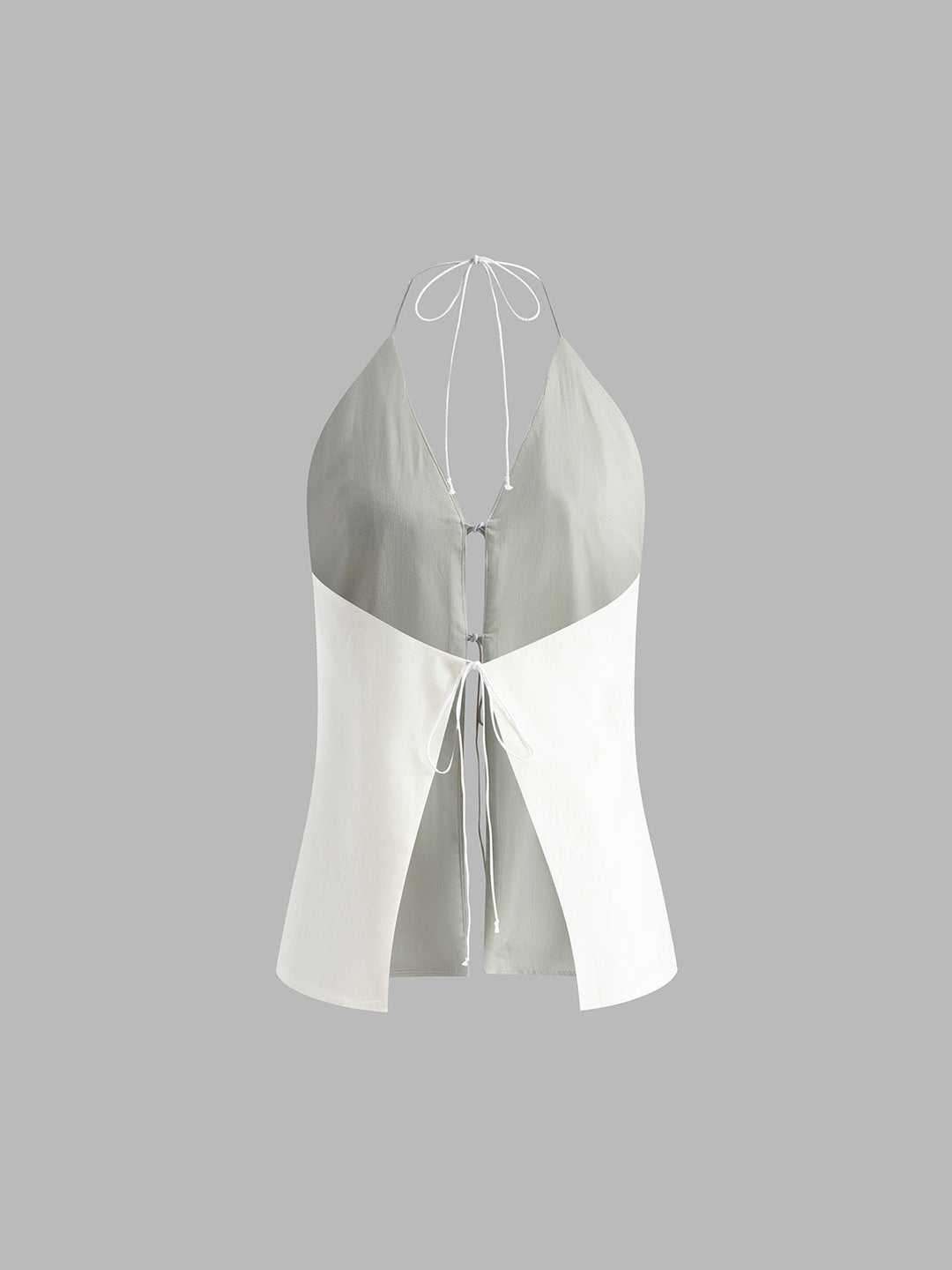 Two-piece summer set made of cotton & linen – backless & halter top